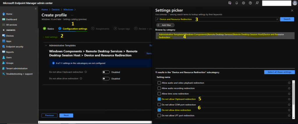 Cloud PC RDP Properties using Intune