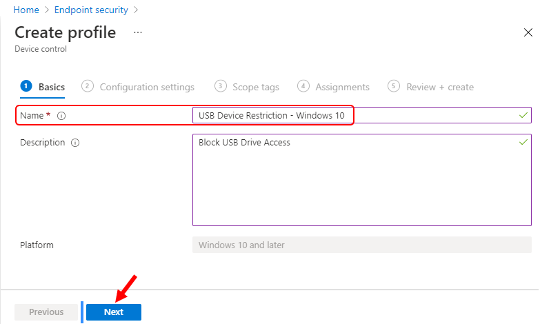 Create Device Control Policy - Block USB Drive Access 