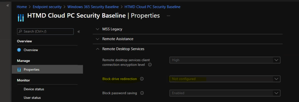 Configure Cloud PC RDP Properties using Intune Settings Catalog 1