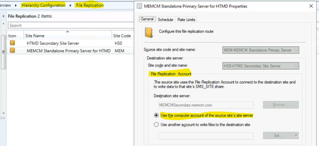 SCCM File Replication Account to help with Site Replication Issue Troubleshooting