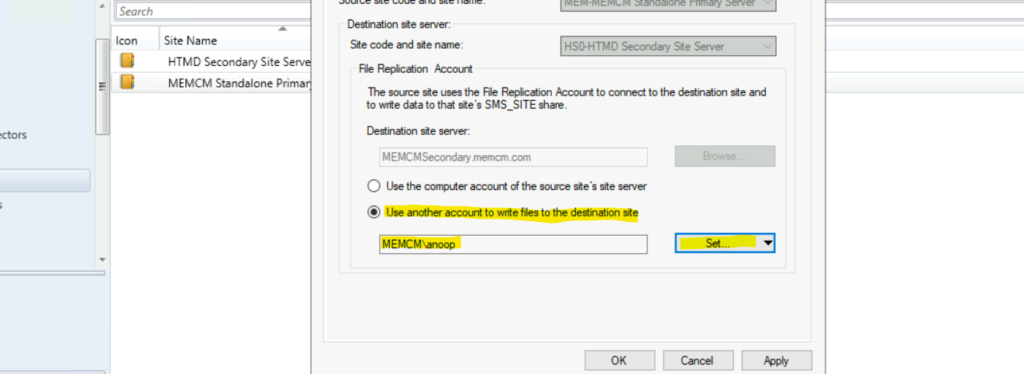 SCCM File Replication Account to help with Site Replication Issue Troubleshooting 4 SCCM File Replication Account to help with Site Replication Issue Troubleshooting