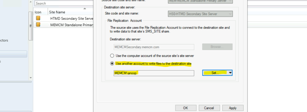 SCCM File Replication Account to help with Site Replication Issue Troubleshooting