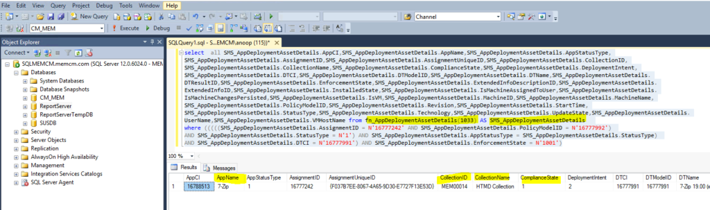 SQL Query to Find Out Deployment Status of an SCCM App