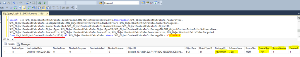 SQL Query to get Content Distribution Status of an App