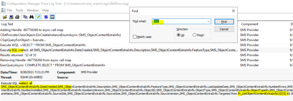 Create SQL Queries for SCCM using SMSProv.log