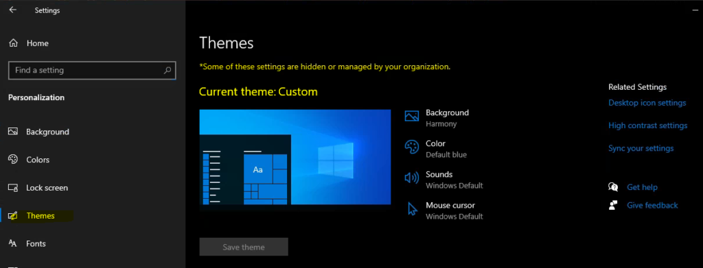 Intune User Policy Troubleshooting Tips for Prevent Changing Theme MEM 1