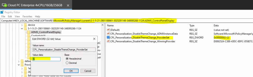 Intune User Policy Troubleshooting using Registry