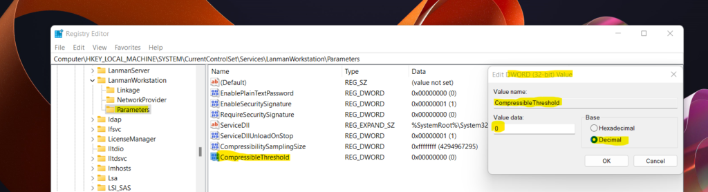 Windows 11 SMB compression improvements