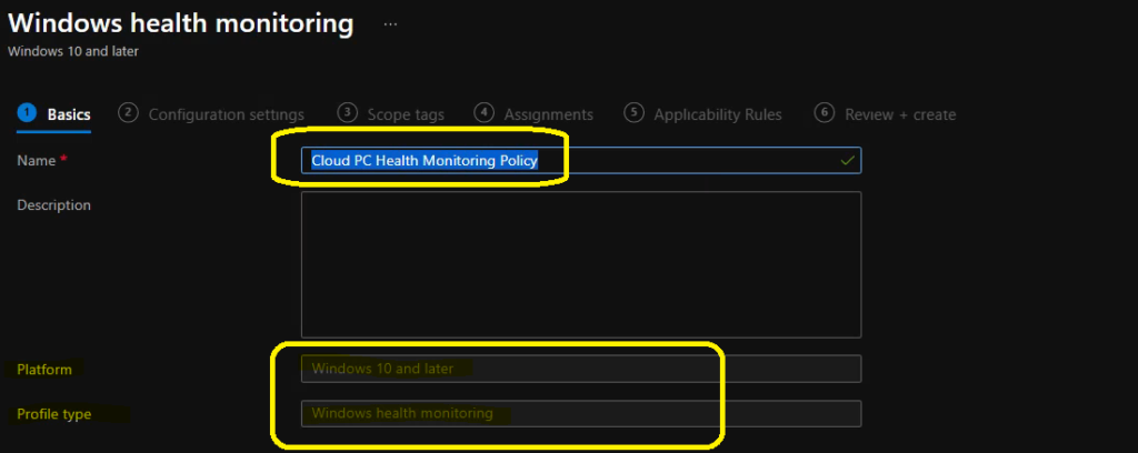 Create Intune Data Collection Policy