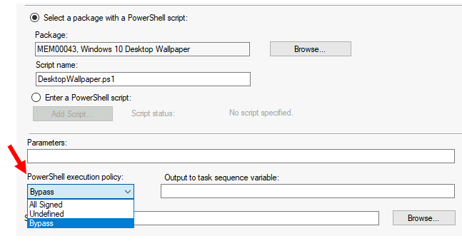 Add Run PowerShell Script Step to SCCM Task Sequence 4