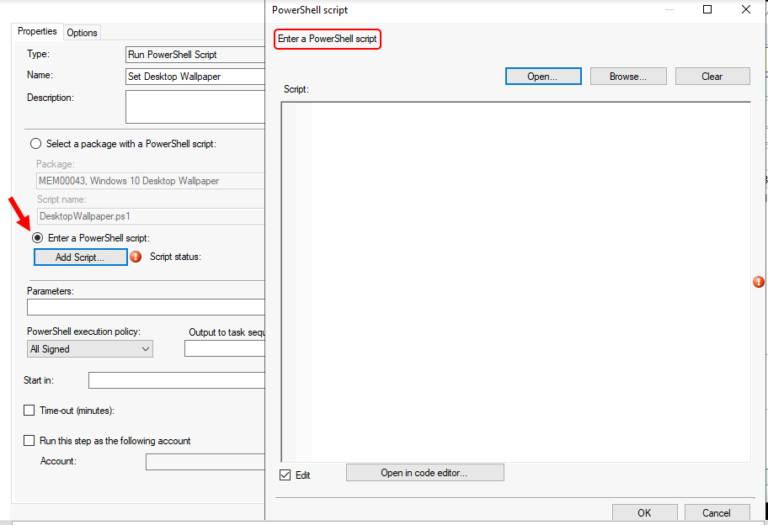 Add Run PowerShell Script Step To SCCM Task Sequence HTMD Blog