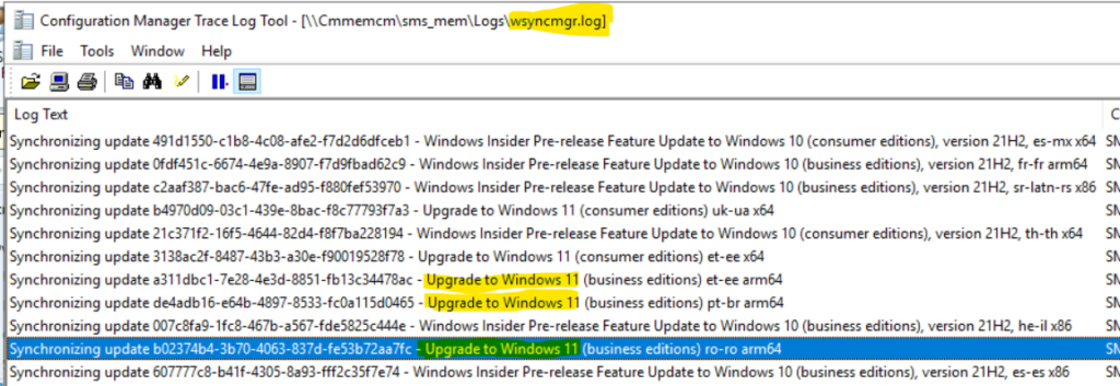 Enable Windows 11 Patching using SCCM WSUS