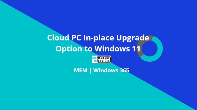 Cloud PC In-Place Upgrade to Windows 11