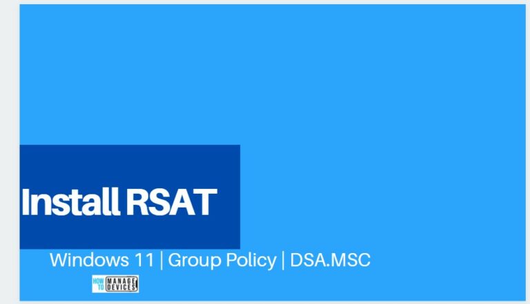 Install RSAT on Windows 11 PCs