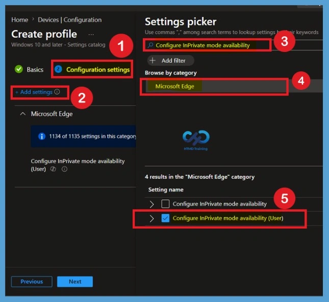 Prevent InPrivate Web Browsing in Microsoft Edge using Intune -Fig.4