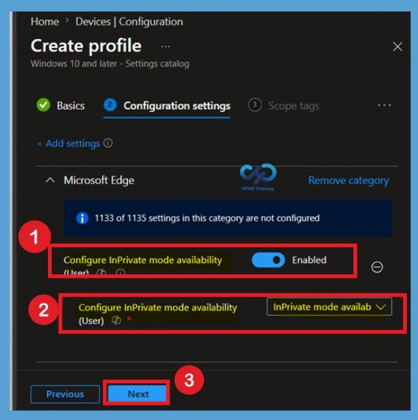 Prevent InPrivate Web Browsing in Microsoft Edge using Intune -Fig.5