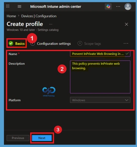 Prevent InPrivate Web Browsing in Microsoft Edge using Intune -Fig.3