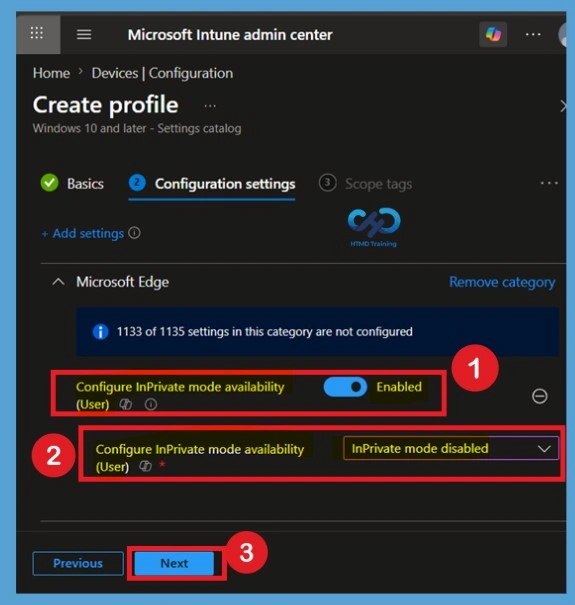 Prevent InPrivate Web Browsing in Microsoft Edge using Intune -Fig.6