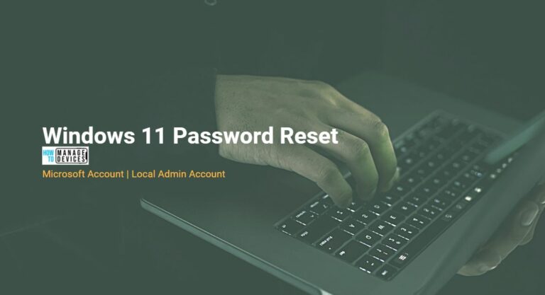 Reset Windows 11 Password Local Admin