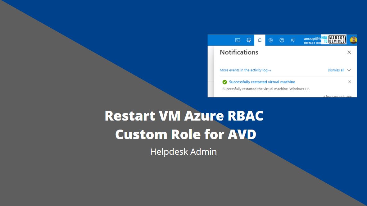 Restart VM Helpdesk Operator Azure RBAC