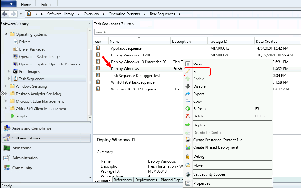 SCCM Task Sequence - Edit | Find SCCM Task Sequence Continue on Error Step