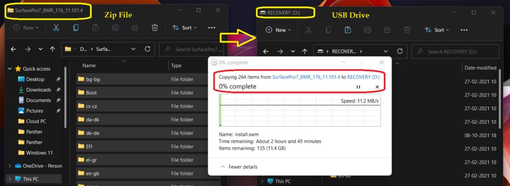 Final Step of Create the USB recovery drive