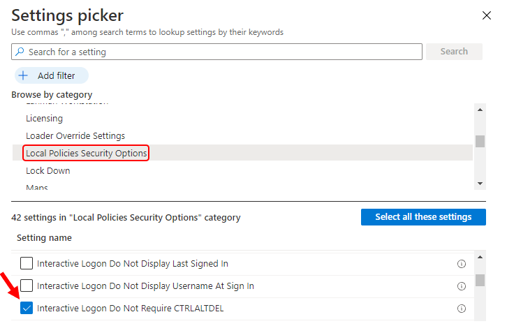 Enable Interactive Logon CTRL ALT DEL Using Intune 1