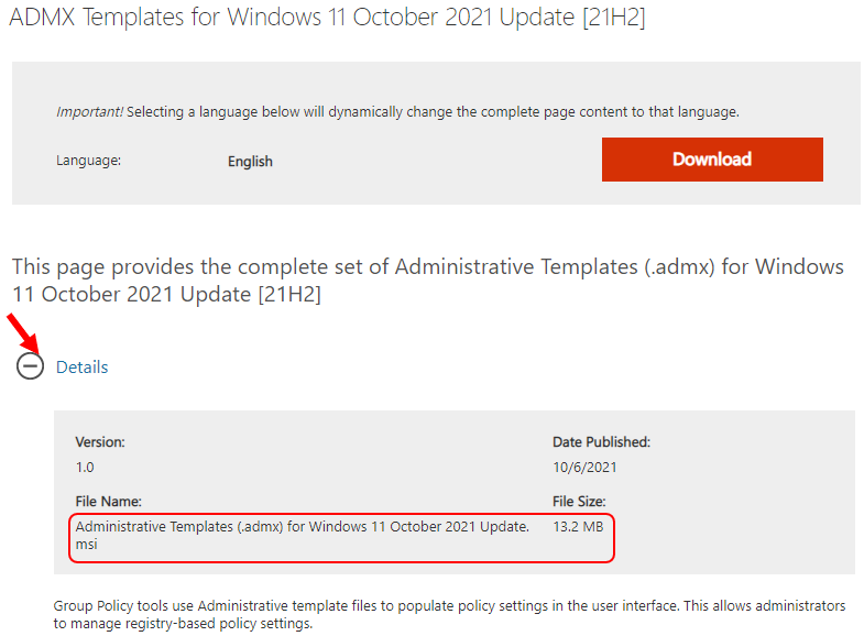 Download Windows 11 Administrative Templates