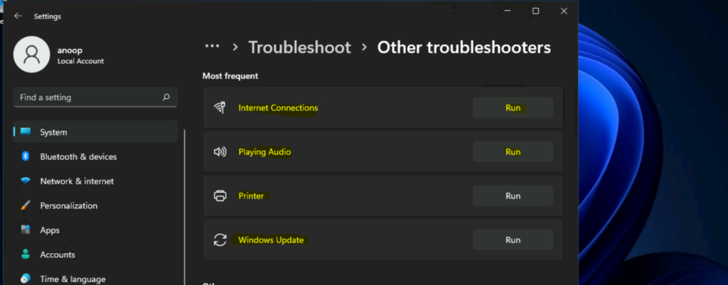 Windows 11 Troubleshooting Options Fixes 1