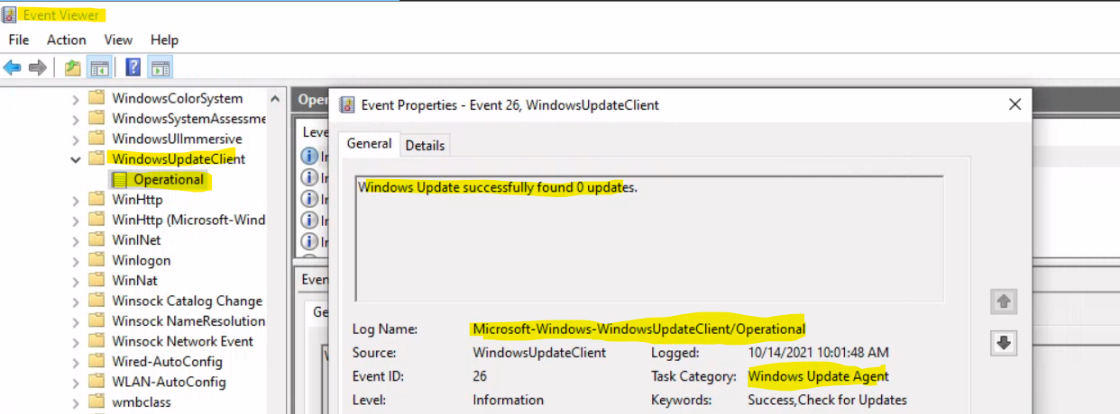 WUA Event Logs - Troubleshooting to Fix Windows Update Error 0x80070005