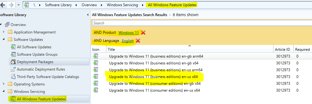 Manual Method to Deploy Windows 11 Feature Update Using SCCM