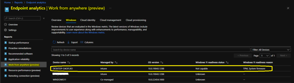  Intune Method to Assess Windows 11 Upgrade Capability 