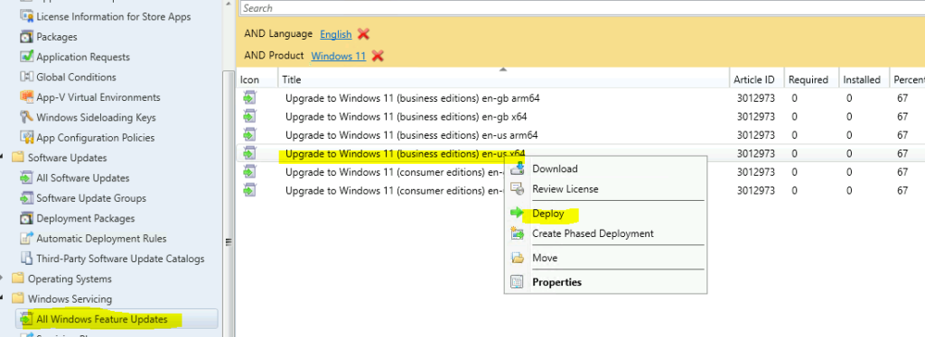 SCCM Servicing Plans for Windows 11 in-place Upgrade 1