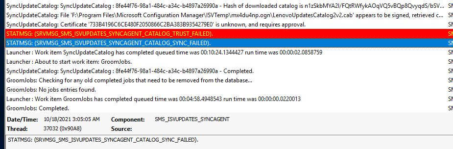 Fix SCCM 3rd Party Patching Sync Failed Issue