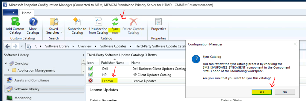 Fix SCCM 3rd Party Patching Sync Failed Issue