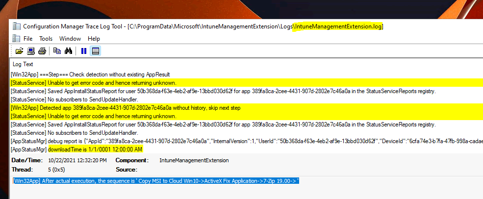  ClientHealth.log - IME Intune Logs  IntuneManagementExtension.log - Intune Application Management Log File 