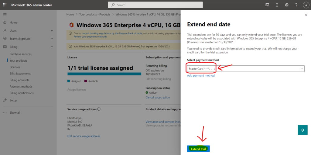 Extend Window 365 Cloud PC Trial License