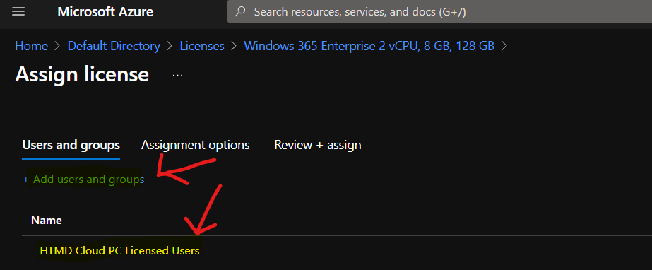 Assign Windows 365 Cloud PC License using Azure AD Group