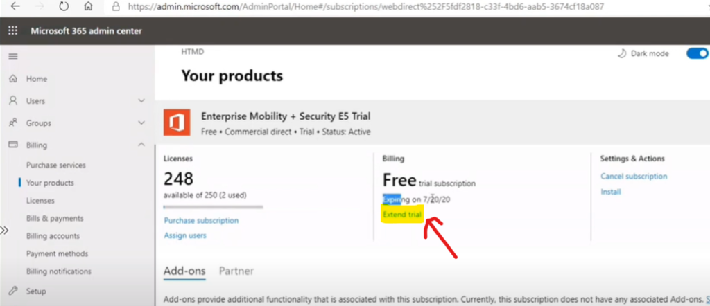 Extend Intune Trial Subscription Validity Version | Expire 1