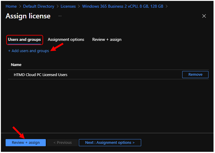 Assign Windows 365 Business License using Azure AD Group