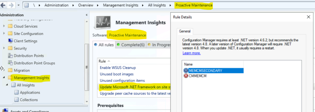 Fix SCCM Dot NET Version Warning Error During Prerequisite Checks -  Find out SCCM Site Systems Require Dot NET Framework Update 