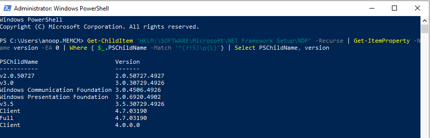 How to Check which version of .NET is Installed?