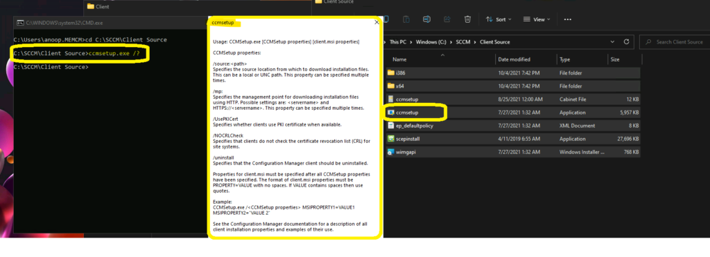  SCCM Client Installation parameters for Windows 11 