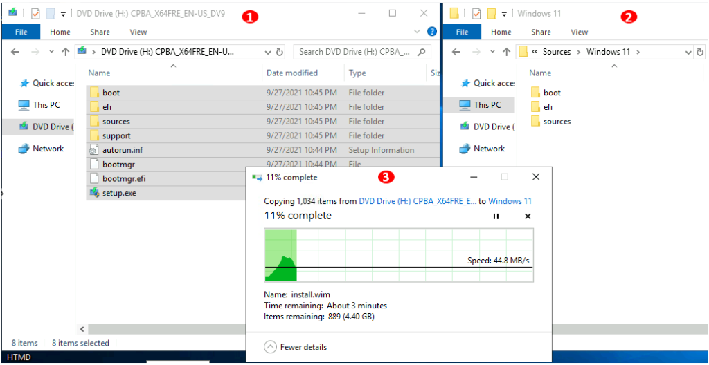 Copying Windows 11 Files to SCCM Server Source 