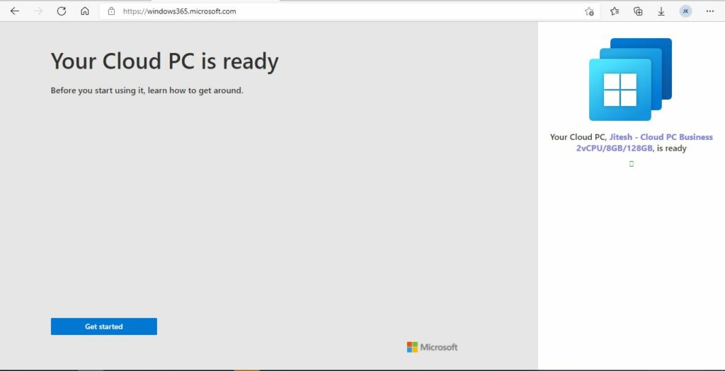 Windows 365 Business Cloud PC End User Experience Walkthrough