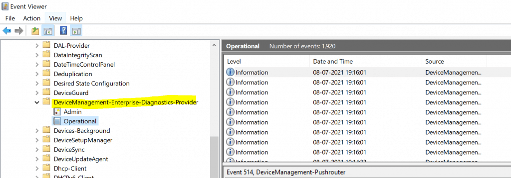  Intune Event Logs 