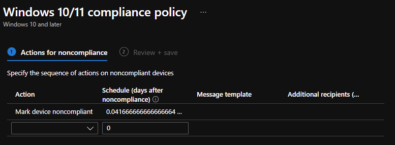   Configuring Intune Compliance Grace Period  in Decimal Fraction