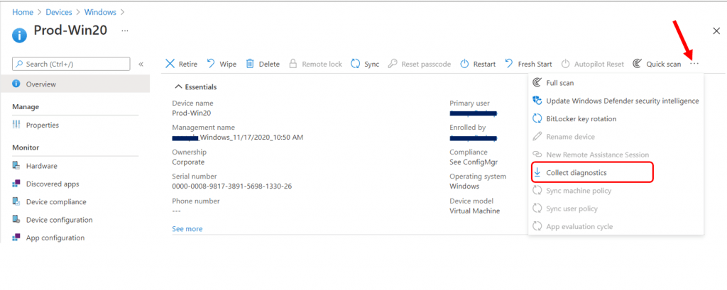 Collect Intune Logs from MEM Portal Diagnostic Data 3 Collect Intune Logs from MEM Portal 2