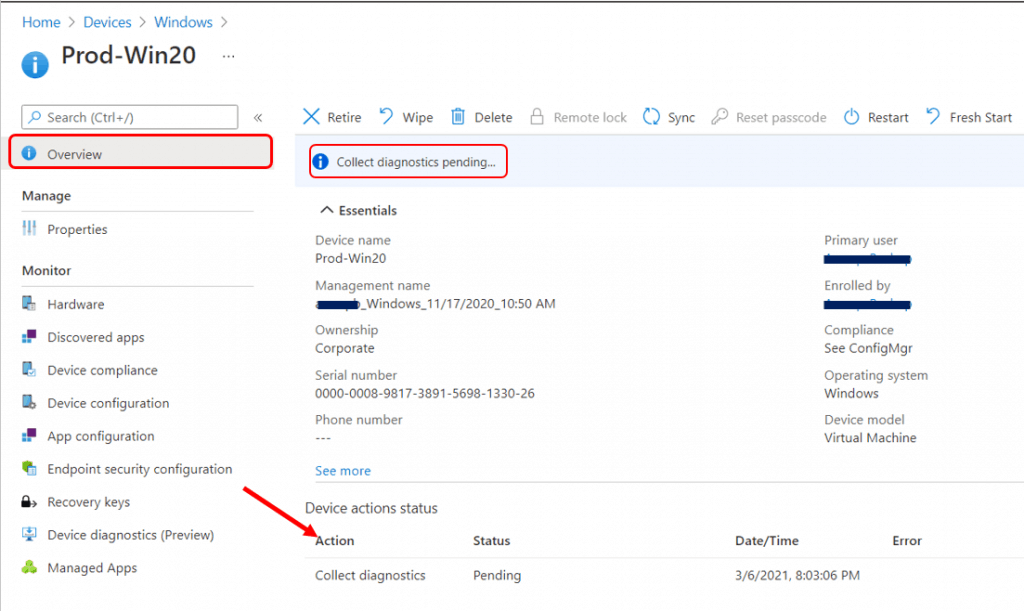 Collect Intune Logs from MEM Portal Diagnostic Data 6 Collect Intune Logs from MEM Portal 5