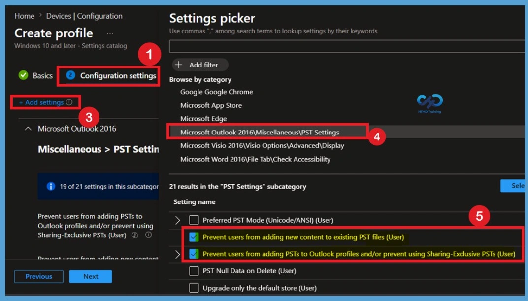 Disable PST Access in Microsoft Outlook to Prevent Unmanaged Email Storage using Intune Policy 5 Disable PST Access in Microsoft Outlook to Prevent Unmanaged Email Storage using Intune Policy- Fig.4